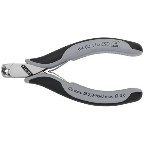 Electr End Cutting NippersESD, 4.5", Comfort Grip, Semi-flush Sml Bevel Cut, 90 degree Electr End Cutting NippersESD, 4.5", Comfort Grip, Semi-flush Sml Bevel Cut, 90 degree