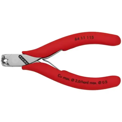 Electr End Cutting Nippers, 4.5", Plastic, Flush Cut, End Cutter, 90 degree Electr End Cutting Nippers, 4.5", Plastic, Flush Cut, End Cutter, 90 degree