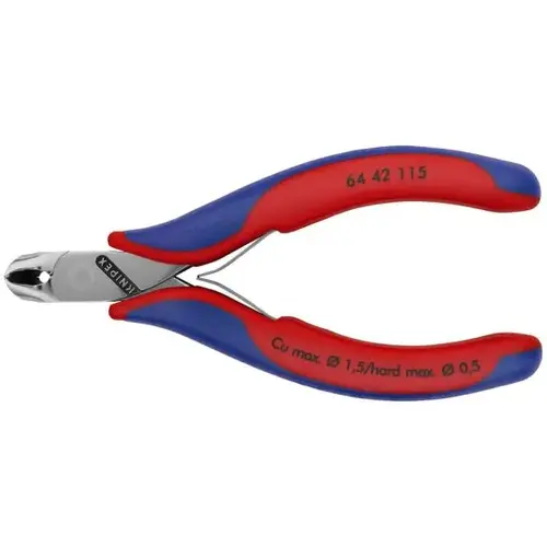 Electr End Cutting Nippers, 4.5", Comfort Grip, Semi-flush Sml Bevel Cut, 27 degree Electr End Cutting Nippers, 4.5", Comfort Grip, Semi-flush Sml Bevel Cut, 27 degree
