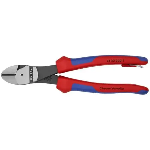 High Leverage 12 degree Angled Diagonal Cutters-Tethered Attachment, 8", Comfort Grip High Leverage 12 degree Angled Diagonal Cutters-Tethered Attachment, 8", Comfort Grip
