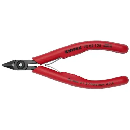 Electronics Diagonal Cutters, 5", Plastic, Semi-flush Bevel Cut Electronics Diagonal Cutters, 5", Plastic, Semi-flush Bevel Cut