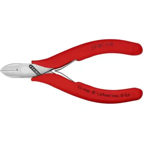 Electronics Diagonal Cutters, 4.5", Plastic, Semi-flush Small Bevel Cut Electronics Diagonal Cutters, 4.5", Plastic, Semi-flush Small Bevel Cut