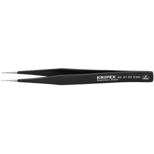 Stainless Steel Gripping Tweezers-Pointed Tips-ESD, 5", 0.30 mm TT, 0.50 mm TW Stainless Steel Gripping Tweezers-Pointed Tips-ESD, 5", 0.30 mm TT, 0.50 mm TW