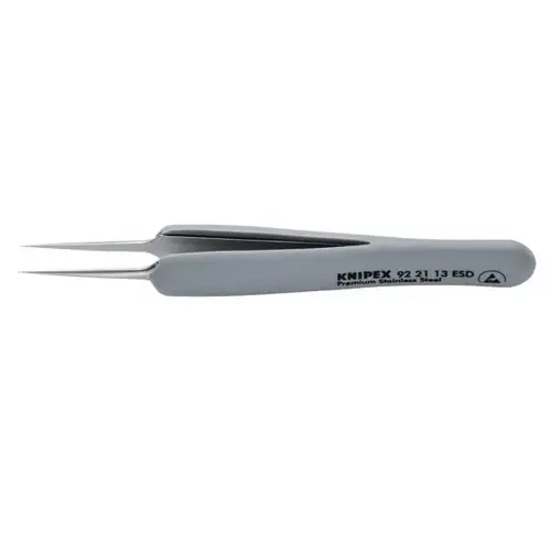 PremiumStainlessSteelPrecisionTweezers-Needle-Point-ESD Rubber Handles 3.75" PremiumStainlessSteelPrecisionTweezers-Needle-Point-ESD Rubber Handles 3.75"