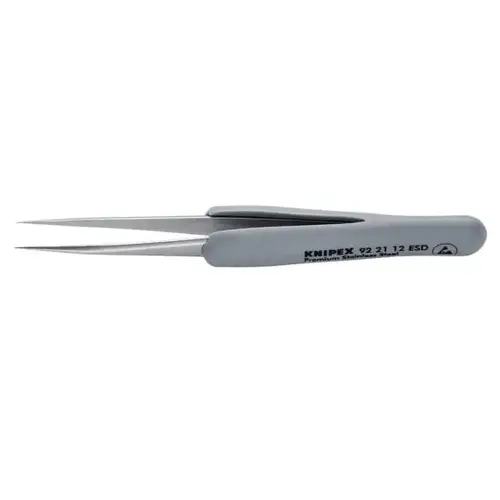 PremStainlessSteelPrecisionTweezers-Needle-Point-ESD, 3 5", 0.12mm TT, 0.18mm TW PremStainlessSteelPrecisionTweezers-Needle-Point-ESD, 3 5", 0.12mm TT, 0.18mm TW