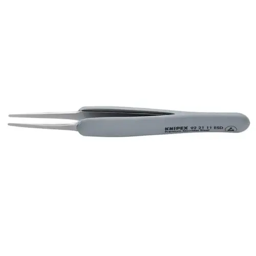 Premium Stainless Steel Precision Tweezers-Blunt Tips-ESD Rubber Handles 4" Premium Stainless Steel Precision Tweezers-Blunt Tips-ESD Rubber Handles 4"