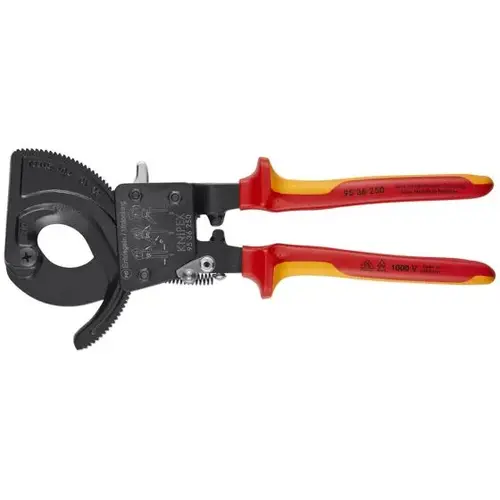 Ratcheting Cable Cutters-1000V, 10", Comfort Grip, VDE Ratcheting Cable Cutters-1000V, 10", Comfort Grip, VDE