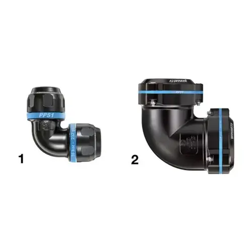 Prevost 90 degree aluminum union elbow fitting for 1/2" pipe. Prevost 90 degree aluminum union elbow fitting for 1/2" pipe.