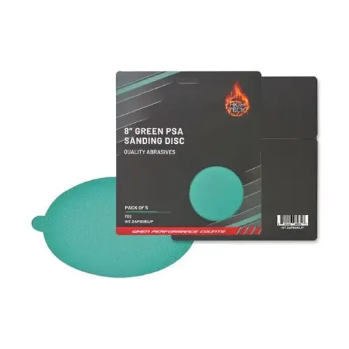 High Teck (5 pcs pack) 8" GREEN PSA Sanding Disc 80 Grit High Teck (5 pcs pack) 8" GREEN PSA Sanding Disc 80 Grit