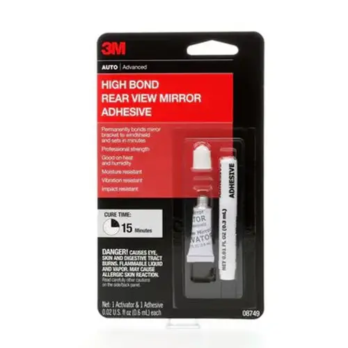 3M High Bond Rearview Mirror Adhesive, 08749, 0.02 fl oz, 12 per case 3M High Bond Rearview Mirror Adhesive, 08749, 0.02 fl oz, 12 per case