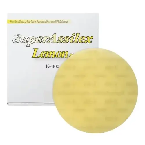 (25)Super Assilex 193-1510 Sanding Disc, 6 in Dia, K800 Grit, Lemon, No Holes (25)Super Assilex 193-1510 Sanding Disc, 6 in Dia, K800 Grit, Lemon, No Holes