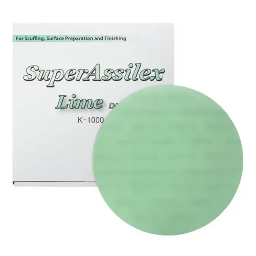 (25)Super Assilex 193-1509 Sanding Disc, 6 in Dia, K1000 Grit, Lime, No Holes (25)Super Assilex 193-1509 Sanding Disc, 6 in Dia, K1000 Grit, Lime, No Holes