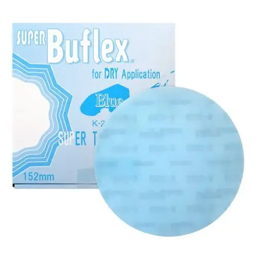 Super Buflex 193-1506, 6 in Disc 2500 Grit, Blue, Dry, Hook and Loop, No Holes Super Buflex 193-1506, 6 in Disc 2500 Grit, Blue, Dry, Hook and Loop, No Holes