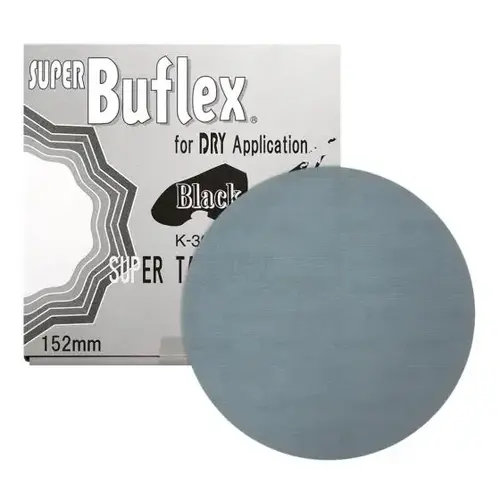 Super Buflex 193-1504, 6 in Disc 3000 Grit, Black, Dry, Hook and Loop, No Holes Super Buflex 193-1504, 6 in Disc 3000 Grit, Black, Dry, Hook and Loop, No Holes