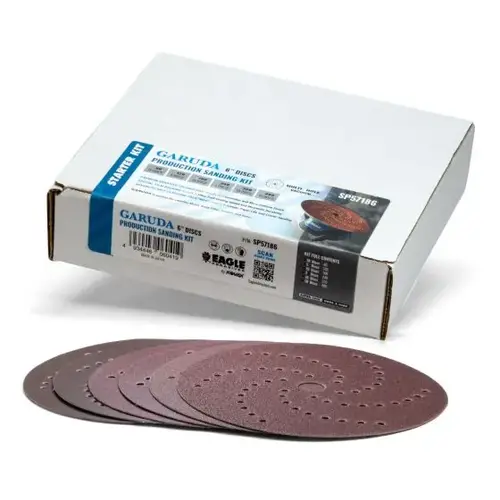 6" GARUDA DISCS STARTER KIT,10 DISCS EA 80/180/320/400, 5 DISCS EA 120/240 6" GARUDA DISCS STARTER KIT,10 DISCS EA 80/180/320/400, 5 DISCS EA 120/240