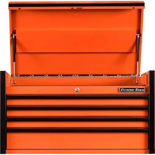 DX Series 41x25 4 Drawer Top Chest 100 lbs Slides Orange with Black Trim DX Series 41x25 4 Drawer Top Chest 100 lbs Slides Orange with Black Trim