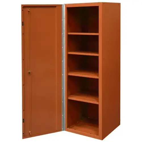 DX Series 19in W x 21in D Side Locker with 4 Shelves Orange w Black Trim DX Series 19in W x 21in D Side Locker with 4 Shelves Orange w Black Trim