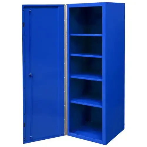DX Series 19in W x 21in D Side Locker with 4 Shelves Blue w Black Trim DX Series 19in W x 21in D Side Locker with 4 Shelves Blue w Black Trim