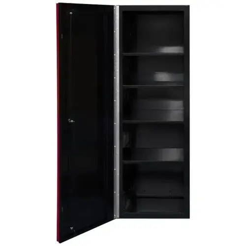 DX Series 19in W x 21in D Side Locker with 4 Shelves Black w Red Trim DX Series 19in W x 21in D Side Locker with 4 Shelves Black w Red Trim