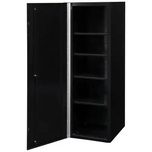 DX Series 19in W x 21in D Side Locker with 4 Shelves Black w Blue Trim DX Series 19in W x 21in D Side Locker with 4 Shelves Black w Blue Trim