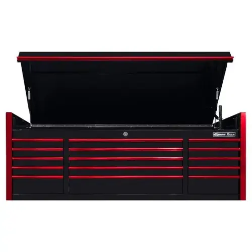 EXQ Series 55X30 Pro Extreme Power Workstation Hutch Black w Red Trim EXQ Series 55X30 Pro Extreme Power Workstation Hutch Black w Red Trim