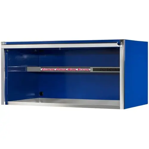 EXQ Series 55X30 Pro Extreme Power Workstation Hutch Blue w Chrome Trim EXQ Series 55X30 Pro Extreme Power Workstation Hutch Blue w Chrome Trim