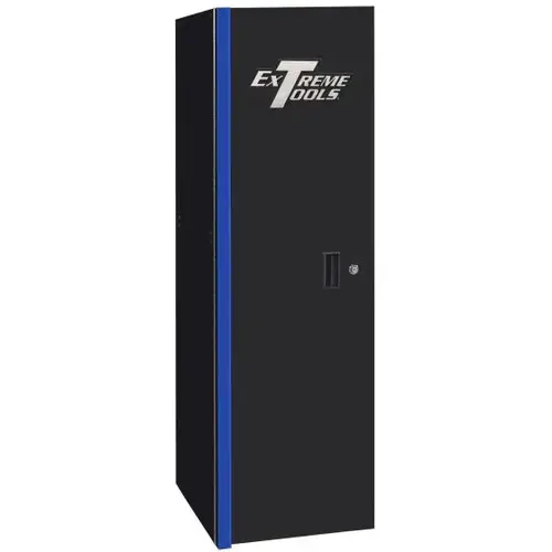 RX Series 19x25 3 Drawer and 3 Shelf Side Locker Black w Blue Trim RX Series 19x25 3 Drawer and 3 Shelf Side Locker Black w Blue Trim