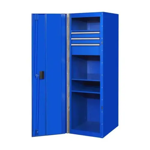 RX Series 19x 25 3 Drawer and 3 Shelf Side Locker Blue w Chrome Trim RX Series 19x 25 3 Drawer and 3 Shelf Side Locker Blue w Chrome Trim