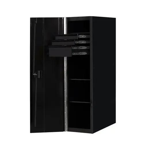 RX Series 19x25 3 Drawer and 3 Shelf Side Locker Orange w Black Trim RX Series 19x25 3 Drawer and 3 Shelf Side Locker Orange w Black Trim