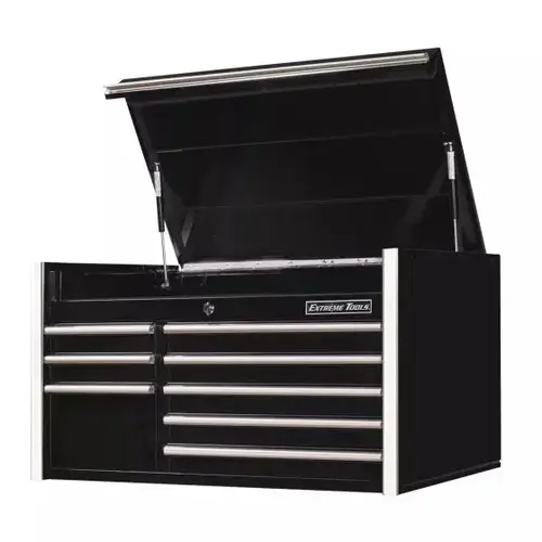 RX Series 41in W x 25in D 8 Drawer Top Chest Black w Chrome Drawer Trim RX Series 41in W x 25in D 8 Drawer Top Chest Black w Chrome Drawer Trim