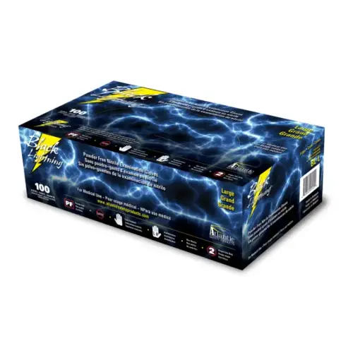 Black Lightning Medium Black Nitrile Gloves Black Lightning Medium Black Nitrile Gloves