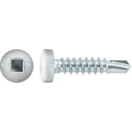 #8 X 3/4" SQUARE PAN SELF-DRILLING TEK ZINC WHITE PAINTED HEAD #8 X 3/4" SQUARE PAN SELF-DRILLING TEK ZINC WHITE PAINTED HEAD