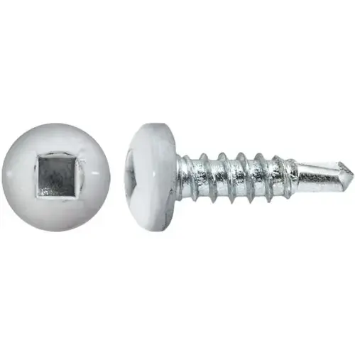 #6 X 1/2" SQUARE PAN SELF-DRILLING TEK ZINC WHITE PAINTED HEAD #6 X 1/2" SQUARE PAN SELF-DRILLING TEK ZINC WHITE PAINTED HEAD