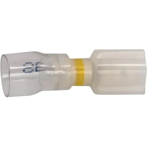 CRYSTAL CLEAR SEAL FULLY-INSULATED MALE - 12-10 AWG .250", BANDED YELLOW CRYSTAL CLEAR SEAL FULLY-INSULATED MALE - 12-10 AWG .250", BANDED YELLOW