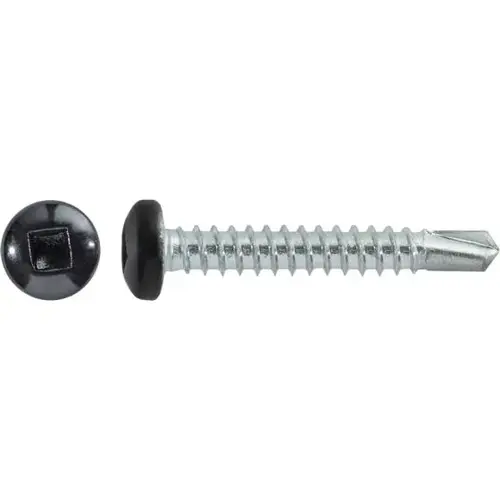 #10 X 1-1/4" SQUARE PAN SELF-DRILLING TEK ZINC BLACK PAINTED HEAD #10 X 1-1/4" SQUARE PAN SELF-DRILLING TEK ZINC BLACK PAINTED HEAD