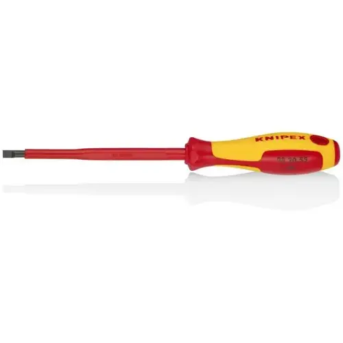 Slotted Screwdriver, 5"-1000V, 7/32" tip, 9 1/4", Comfort Grip, VDE Slotted Screwdriver, 5"-1000V, 7/32" tip, 9 1/4", Comfort Grip, VDE
