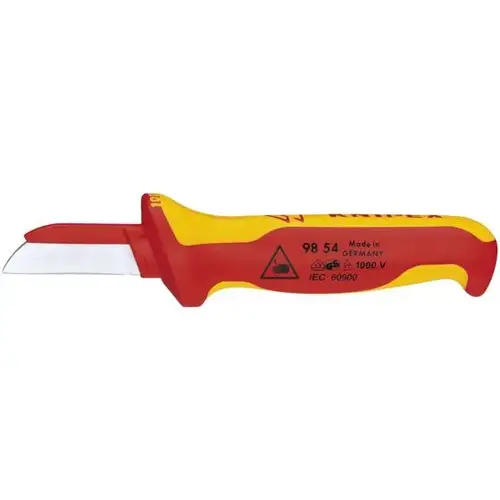 Cable Knife-1000V, 7.5", Comfort Grip, VDE, Back Blade Coated, Bulk Cable Knife-1000V, 7.5", Comfort Grip, VDE, Back Blade Coated, Bulk