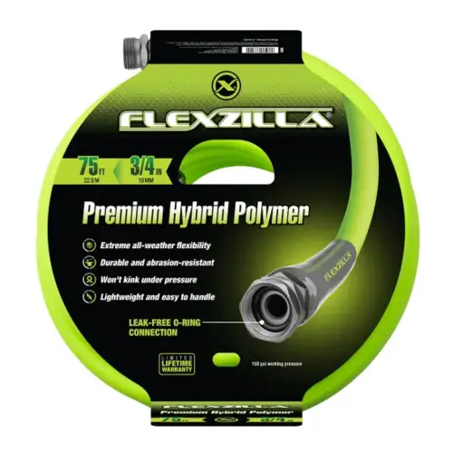 Flexzilla Garden Hose, 3/4 Inch x 75 Feet 3/4 Inch - 11 1/2 GHT Fittings Flexzilla Garden Hose, 3/4 Inch x 75 Feet 3/4 Inch - 11 1/2 GHT Fittings