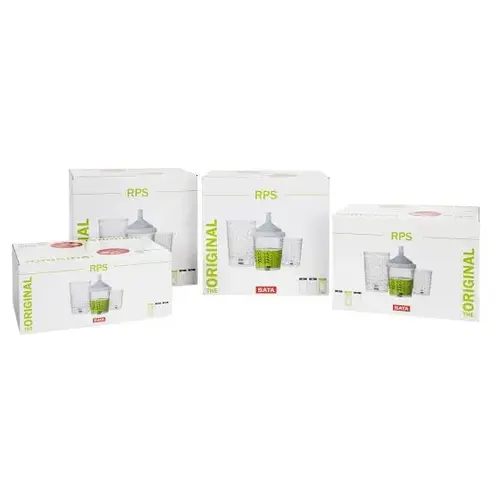 SATA Spray Equipment RPS Cup, UV, 0.6L, Std Lid, 125m Flat Sieve, 50 Pk SATA Spray Equipment RPS Cup, UV, 0.6L, Std Lid, 125m Flat Sieve, 50 Pk