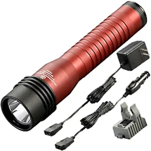 Strion LED HL Rechargeable Flashlight 120V/100V AC/12V DC -1 Holder - Clam- Red Strion LED HL Rechargeable Flashlight 120V/100V AC/12V DC -1 Holder - Clam- Red