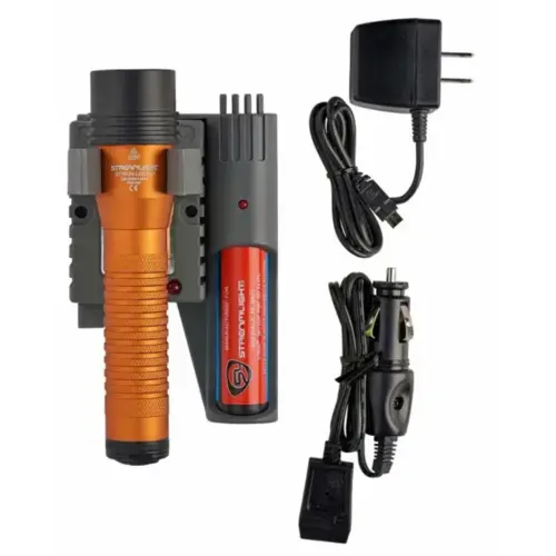 Strion LED HL Rechargeable Flashlight 120V/100V/12V DC PiggyBack - Color Orange Strion LED HL Rechargeable Flashlight 120V/100V/12V DC PiggyBack - Color Orange