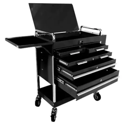 HD 5-Drawer Service Cart, Black HD 5-Drawer Service Cart, Black