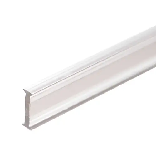Clear Partition Strip - 180 degree Joint for 3/8" Glass, 120" Clear Partition Strip - 180 degree Joint for 3/8" Glass, 120"