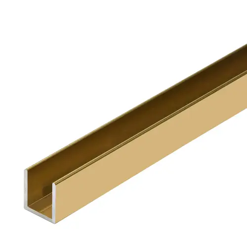 French Gold 1/2" Fixed Panel Shower Door Deep U-Channel - 95" French Gold 1/2" Fixed Panel Shower Door Deep U-Channel - 95"