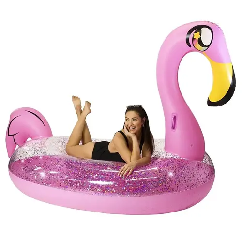 PoolCandy Gigantic Float, Inflatable Profile, Flamingo, PVC, Pink Glitter PoolCandy Gigantic Float, Inflatable Profile, Flamingo, PVC, Pink Glitter
