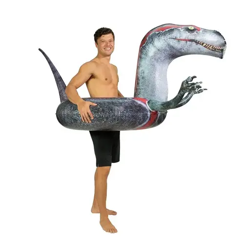 PoolCandy Beach and Pool Tube, Inflatable Profile, Velociraptor, PVC, Multi-Color PoolCandy Beach and Pool Tube, Inflatable Profile, Velociraptor, PVC, Multi-Color
