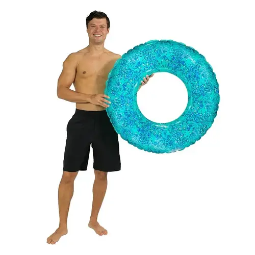 PoolCandy SplashParty Series Beach and Pool Tube, Aqua Glitter PoolCandy SplashParty Series Beach and Pool Tube, Aqua Glitter