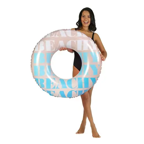 PoolCandy Good Vibes Series Pool Tube, Inflatable Profile, PVC, Light Blue PoolCandy Good Vibes Series Pool Tube, Inflatable Profile, PVC, Light Blue