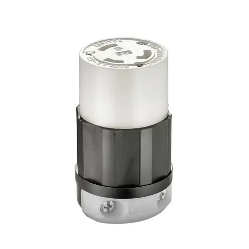 Leviton 02613-0PB Locking Connector, 2-Pole, 30 A, 125 V, NEMA: NEMA L5-30R, Black/White Leviton 02613-0PB Locking Connector, 2-Pole, 30 A, 125 V, NEMA: NEMA L5-30R, Black/White