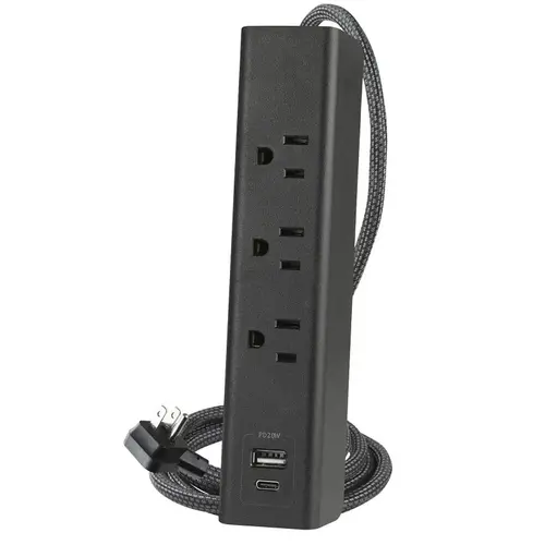 Surge Strip, 7 AC Outlets, 300J, USB-A/C, 6 ft Cord, Black Surge Strip, 7 AC Outlets, 300J, USB-A/C, 6 ft Cord, Black